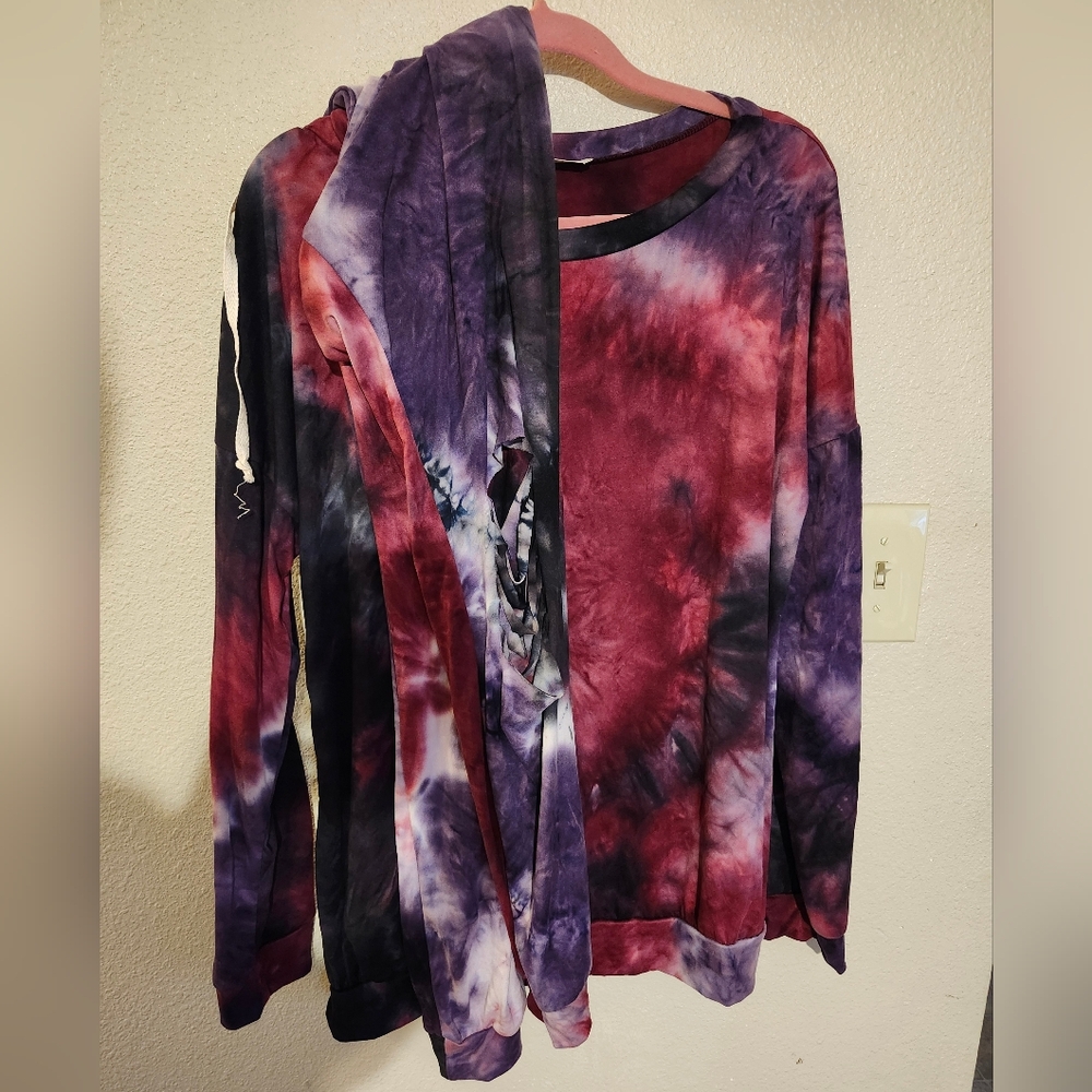 Blumin Set Plum And Wine Tie Dye Ripped Knees Butter Soft